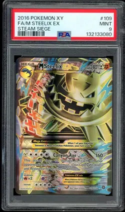 M Steelix EX Full Art PSA 9 - 2016 Pokemon XY Steam Siege #109 - Image 1