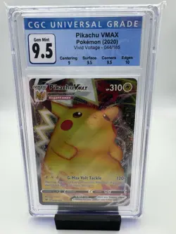 Pokemon Pikachu VMAX Vivid Voltage Ultra Rare Holo #044/185 CGC 9.5 310 HP - Image 1