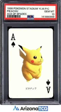 Pokemon Stadium 1998 Pikachu Ace Of Spades Japanese GEM MINT PSA 10 - Image 1