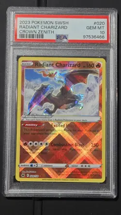 Pokemon - Radiant Charizard 020 *GEM MINT PSA 10* Crown Zenith - Image 1