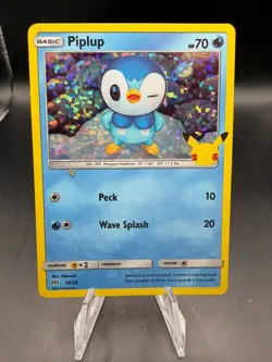 TCG POKEMON PIPLUP 20/25 25TH ANNIVERSARY MCDONALDS HOLO - Image 1