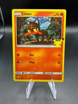TCG POKEMON LITTEN 15/25 25TH ANNIVERSARY MCDONALDS HOLO - Image 1