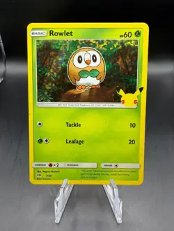 TCG POKEMON ROWLETT 7/25 25TH ANNIVERSARY MCDONALDS HOLO - Image 1