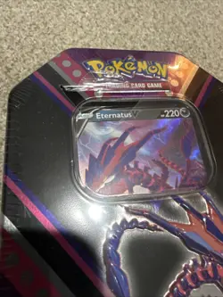 Pokemon Eternatus V Powers Tin SWSH Promo Booster Packs Sealed Brand New Ripped - Image 2