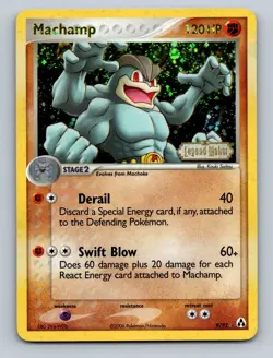 Machamp Holo Holo Rare Legend Maker 9/92 Pokemon Stamped - Image 1