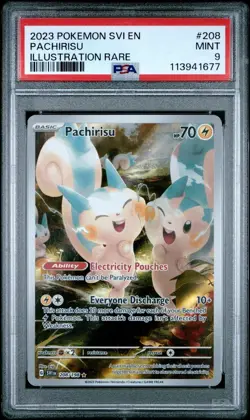 2023 POKEMON SVI EN-SCARLET & VIOLET ILLUSTRATION RARE #208 PACHIRISU PSA 9 - Image 1
