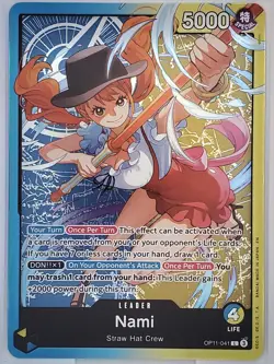 Nami OP11-041 ONE PIECE Tcg Card Game BLUE / YELLOW Leader - Image 1