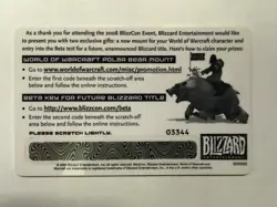 BLIZZCON 2008 World Of Warcraft POLAR BEAR LOOT CARD Big Blizzard Bear MOUNT NEW - Image 2