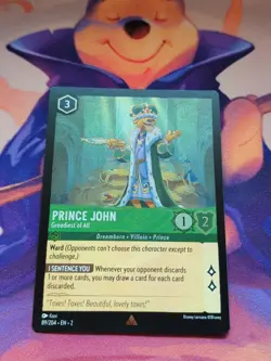 Disney Lorcana TCG Prince John Greediest Of All Cold Foil Rare - Image 1