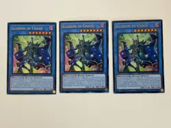 Yugioh - Illusion of Chaos x 3 - 1st Edition Ultra Rare LP - Free Holo Card - Image 1