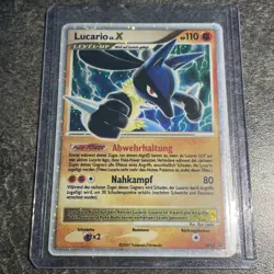 Lucario LV.X Pokemon Karte Holo Promo DP12 Black Star Promo - MP - German - Image 1