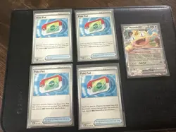 4 Poke Pad and 1 Meowth Ex Pokemon Card TCG NM Condition - Image 1