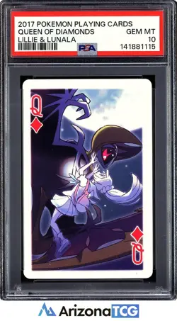 Pokemon 2017 Queen Of Diamonds Lillie Lunala Pokemon Playing Cards GEM MT PSA 10 - Image 1