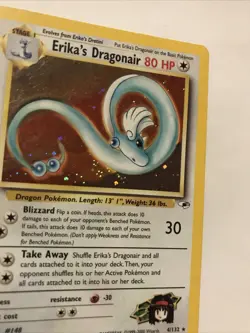 Pokemon Gym Heroes Erika's Dragonair 4/132 Holo Unlimited Pokemon Card TCG - Image 2