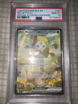 Pokemon TCG Meloetta-EX Sir Black Bolt Card 167/086 PSA 10 English Edition - Image 1