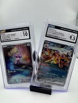 Pokemon CGC Graded Japanese Charizard ex 115/190 & Noibat 111/190 Cards - Image 1