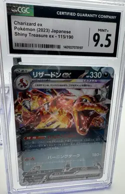Pokemon CGC Graded Japanese Charizard ex 115/190 & Noibat 111/190 Cards - Image 2