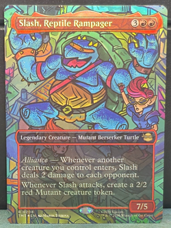 Slash Reptile Rampager BORDERLESS FOIL 0208 Teenage Mutant Ninja Turtles TMNT NM - Image 1