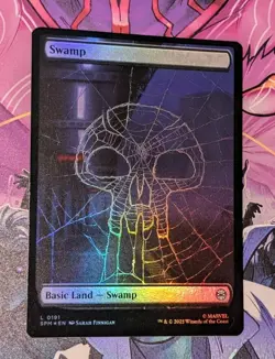 MTG Marvel's Spider-Man *FOIL FULL ART * SWAMP NM - Image 1