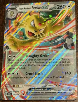 Team Rockets Persian EX 150/182 Double Rare Pokemon Destined Rivals Holo - Image 1