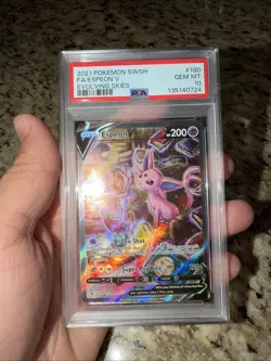 2021 Pokemon Sword & Shield Evolving Skies Espeon V PSA 10 #180/203 - Image 1