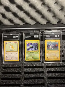 Vintage 1999 WOTC Pokemon TAG Graded Lot Raticate 8.5, Golbat 8, Magnetite 8 - Image 1