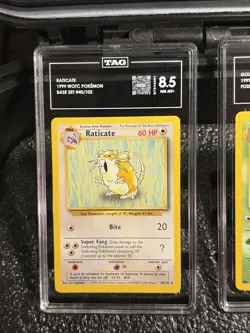 Vintage 1999 WOTC Pokemon TAG Graded Lot Raticate 8.5, Golbat 8, Magnetite 8 - Image 2