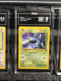 Vintage 1999 WOTC Pokemon TAG Graded Lot Raticate 8.5, Golbat 8, Magnetite 8 - Image 3