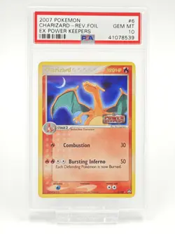 2007 POKEMON EX POWER KEEPERS #6 CHARIZARD REVERSE FOIL PSA 10 *POP 44 GRAIL* - Image 1