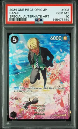 2024 ONE PIECE JAPANESE OP10-ROYAL BLOOD SPECIAL ALTERNATE ART #003 SANJI PSA 10 - Image 1