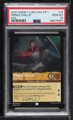 2023 Lorcana The First Chapter 1 Foil Prince Phillip - Dragonslayer #16 PSA 10 - Image 1