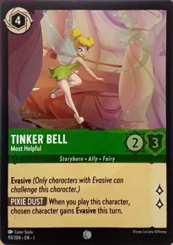 93/204 TINKER BELL MOST HELPFUL FIRST CHAPTER FOIL COMMON DISNEY LORCANA CARD - Image 1
