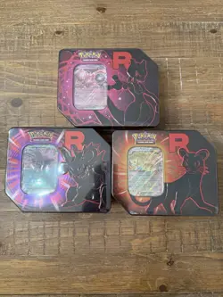 BRAND NEW-Pokemon TCG: Team Rocket Tins Sealed- Full Art Set (15 Packs) - Image 1