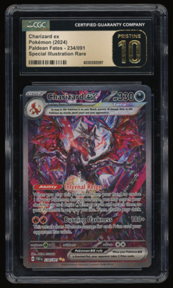 POKEMON SV PALDEAN FATES #234/091 CHARIZARD EX SIR CGC 10 PRISTINE *LOW POP 119* - Image 1