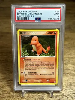 2005 Pokemon: DITTO [CHARMANDER] 61/113 - [EX Delta Species] - Mint - PSA 9 - Image 1