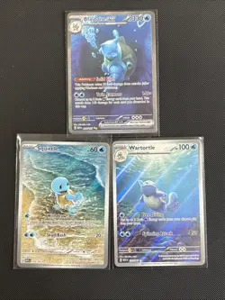 Pokemon 151 Set IR & Sir Blastoise EX Wartortle Squirtle, English,MINT Condition - Image 1