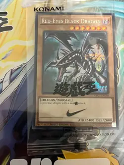 NIKE YuGiOh Limited Promo RED-EYES BLACK DRAGON Secret English with magazine - Image 2