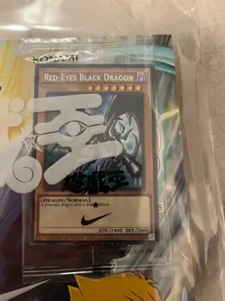 NIKE YuGiOh Limited Promo RED-EYES BLACK DRAGON Secret English with magazine - Image 3