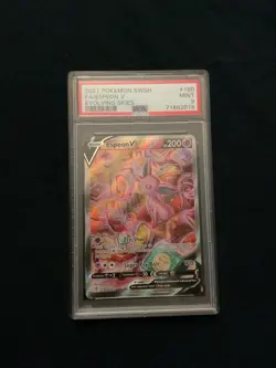 Espeon v #180 Full Art Evolving Skies PSA 9 Mint Graded Pokemon Card - Image 1