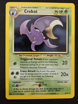 Crobat 4/64 Neo Revelation Holo Rare WoTC Pokemon Trading Card Game 2000 NM - Image 1
