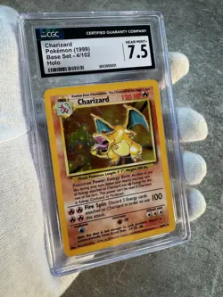 CGC 7.5 Charizard 1999 Base Set 4/102 Holo Freshly Graded Pokemon Card WOTC VTG - Image 1