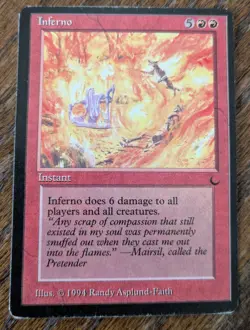 1x Magic the Gathering, MTG, Inferno, The Dark, LP/MP - Image 1