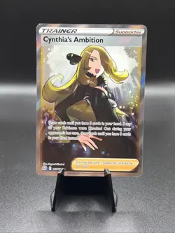 Pokemon TCG Cynthia's Ambition Trainer Rare Holo Card 169/172 Brilliant Stars - Image 1