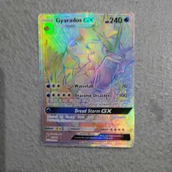 Gyarados GX Pokemon card (secret rare 112/111) lightly played condition - Image 1