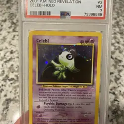Pokemon Celebi Double Holo Neo Revelation 3/64 PSA 7 - Image 1