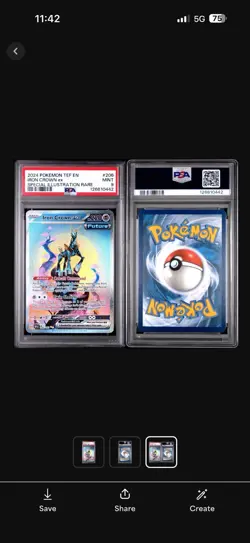 2024 Iron Crown EX 206/162 Special Illustration Pokemon Temporal Forces PSA 9 - Image 3
