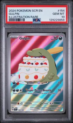 2024 POKEMON SCR EN-STELLAR CROWN ILLUSTRATION RARE #154 GULPIN PSA 10 - Image 1