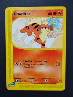 Growlithe 51/147 Aquapolis Non-Holo NM Vintage Pokemon Card 2002 - Image 1