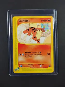 Growlithe 51/147 Aquapolis Non-Holo NM Vintage Pokemon Card 2002 - Image 3