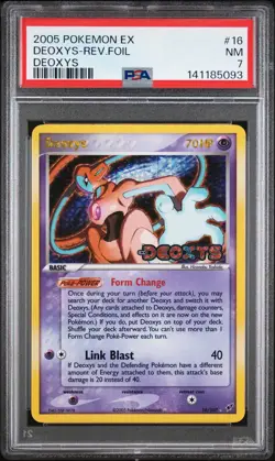 2005 POKEMON EX DEOXYS #16 DEOXYS-REVERSE FOIL PSA 7 - Image 1